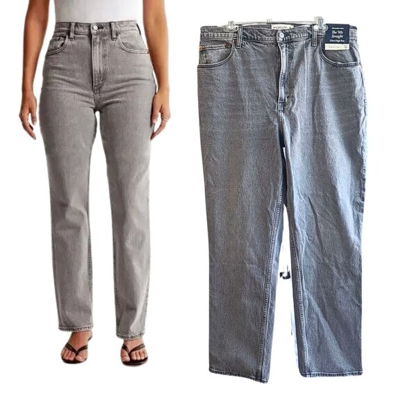 Abercrombie & Fitch Denim - NWT ABERCROMBIE & FITCH 90s Straight Ultra High Rise Curve Love Jeans Sz 33x16R
